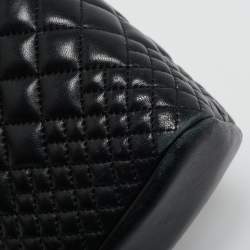 Pre Owned Carolina Herrera Black Quilted Leather Bimba Flap Shoulder Bag