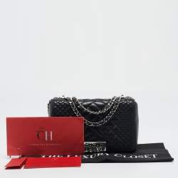 Pre Owned Carolina Herrera Black Quilted Leather Bimba Flap Shoulder Bag