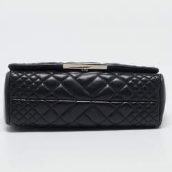 Pre Owned Carolina Herrera Black Quilted Leather Bimba Flap Shoulder Bag