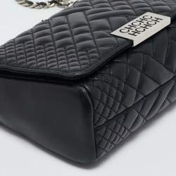 Pre Owned Carolina Herrera Black Quilted Leather Bimba Flap Shoulder Bag