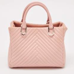 Carolina Herrera Pink Quilted Leather Duchess Tote 
