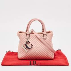 Carolina Herrera Pink Quilted Leather Duchess Tote 
