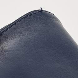 Carolina Herrera Navy Blue Leather New Baltazar Flap Shoulder Bag