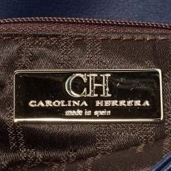Carolina Herrera Navy Blue Leather New Baltazar Flap Shoulder Bag