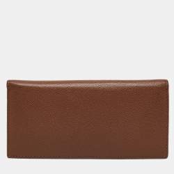 Carolina Herrera Brown Leather Bifold Continental Wallet
