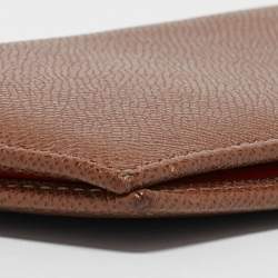Carolina Herrera Brown Leather Bifold Continental Wallet