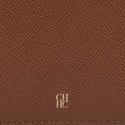 Carolina Herrera Brown Leather Bifold Continental Wallet