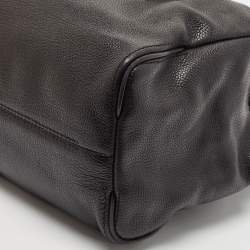 Carolina Herrera Black Leather Flap Satchel
