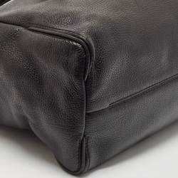 Carolina Herrera Black Leather Flap Satchel