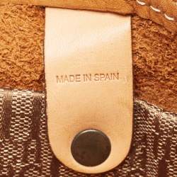 مملوكة مسبقًا Carolina Herrera Brown Monogram Embossed Leather Andy Tote