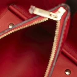 Pre Owned Carolina Herrera Black Monogram Embossed Leather Small Matryoshka Locked Tote