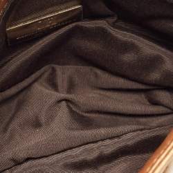 Carolina Herrera Gold Monogram Embossed Leather Bow Flap Chain Bag