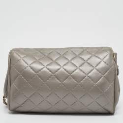 Carolina Herrera Grey Quilted Leather Bimba Tassel Shoulder Bag