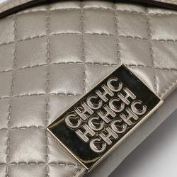 Carolina Herrera Grey Quilted Leather Bimba Tassel Shoulder Bag