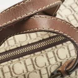 Pre Owned Carolina Herrera Multicolor Monogram Canvas and Leather Andy Boston Bag