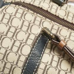 Pre Owned Carolina Herrera Multicolor Monogram Canvas and Leather Andy Boston Bag