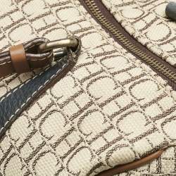 Pre Owned Carolina Herrera Multicolor Monogram Canvas and Leather Andy Boston Bag