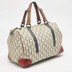 Pre Owned Carolina Herrera Multicolor Monogram Canvas and Leather Andy Boston Bag