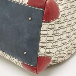 Pre Owned Carolina Herrera Multicolor Monogram Canvas and Leather Andy Boston Bag