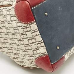 Pre Owned Carolina Herrera Multicolor Monogram Canvas and Leather Andy Boston Bag