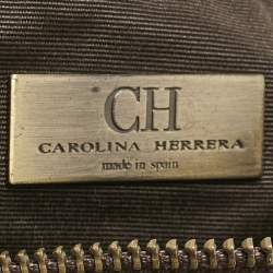 Pre Owned Carolina Herrera Multicolor Monogram Canvas and Leather Andy Boston Bag