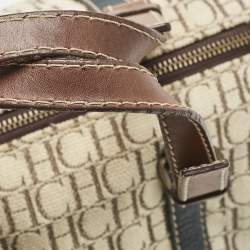 Pre Owned Carolina Herrera Multicolor Monogram Canvas and Leather Andy Boston Bag