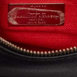 Carolina Herrera Black Leather Pochette Bag
