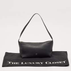 Carolina Herrera Black Leather Pochette Bag