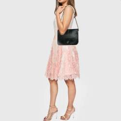 Carolina Herrera Black Leather New Baltazar Flap Shoulder Bag