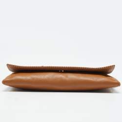 Carolina Herrera Tan Leather Flap Tassel Shoulder Bag