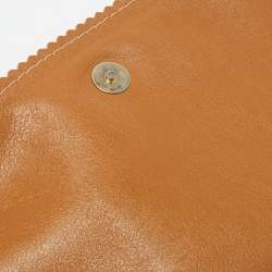 Carolina Herrera Tan Leather Flap Tassel Shoulder Bag