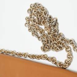 Carolina Herrera Tan Leather Flap Tassel Shoulder Bag