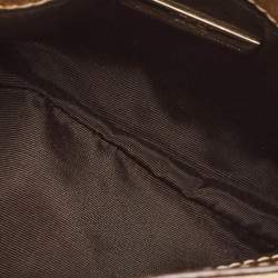 Carolina Herrera Gold Leather Double Flap Chain Bag