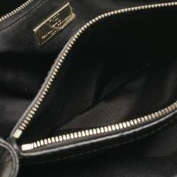 Carolina Herrera Black Logo Embossed Quilted Leather Studded Chain Tote