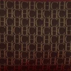 Carolina Herrera Brown Monogram Canvas and Leather Scarf Flat Pouch