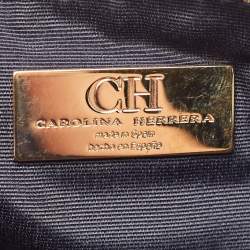 Carolina Herrera Brown Monogram Canvas and Leather Scarf Flat Pouch