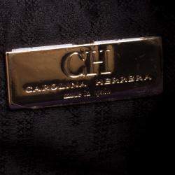 Pre Owned Carolina Herrera Purple Leather Envelope Shoulder Bag