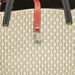 Carolina Herrera Beige/Brown Monogram Coated Canvas and Leather Matryoshka Padlock Bag