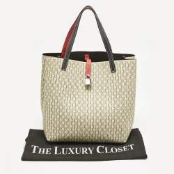 Carolina Herrera Beige/Brown Monogram Coated Canvas and Leather Matryoshka Padlock Bag