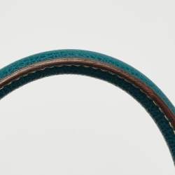 مملوكة مسبقًا Carolina Herrera Teal Green Leather and Nubuck Matteo Tote