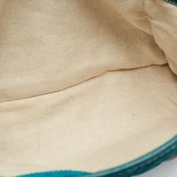 مملوكة مسبقًا Carolina Herrera Teal Green Leather and Nubuck Matteo Tote