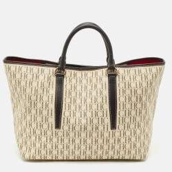 Carolina Herrera Brown/Off White Monogram Coated Canvas and Leather Shopper Tote