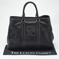 Pre Owned حقيبة يد كارولينا هيريرا كبيرة جلد أرجواني