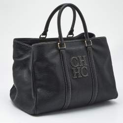 Pre Owned حقيبة يد كارولينا هيريرا كبيرة جلد أرجواني