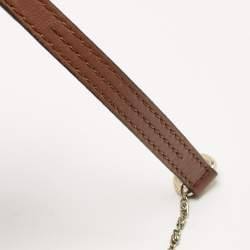 Pre Owned Carolina Herrera Brown Leather Flap Chain Shoulder Bag