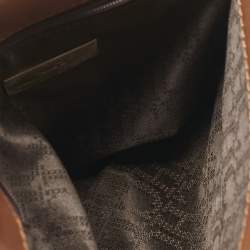 Pre Owned Carolina Herrera Brown Leather Flap Chain Shoulder Bag