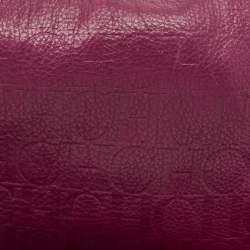 Pre Owned Carolina Herrera Purple Monogram Embossed Leather Lock Shoulder Bag