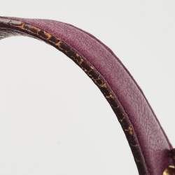Pre Owned Carolina Herrera Purple Monogram Embossed Leather Lock Shoulder Bag