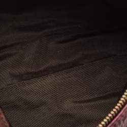 Pre Owned Carolina Herrera Purple Monogram Embossed Leather Lock Shoulder Bag