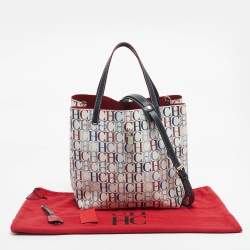 Pre Owned Carolina Herrera Multicolor Monogram Coated Canvas Medium Matryoshka Locked Tote